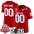 Custom Indiana Hoosiers 2025 National Champions & 2026 CFP Final Patch Jersey - Red