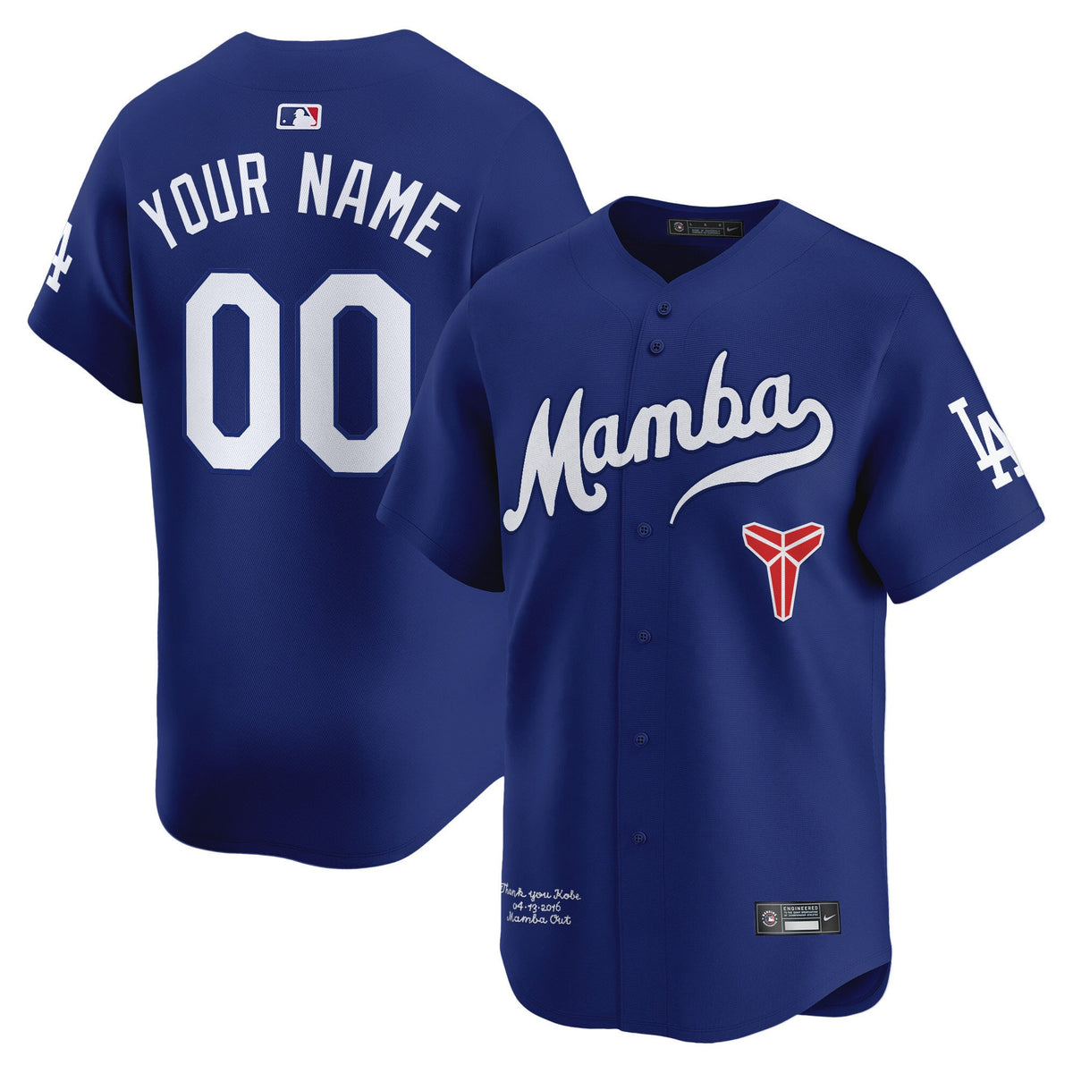 Custom Los Angeles Dodgers Kobe Honor Collection Jersey - Royal Blue