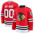 Custom Chicago Blackhawks Home Premium Jersey - Red