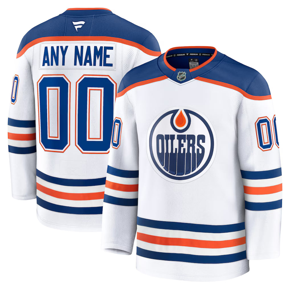 Custom Edmonton Oilers Away Premium Jersey - White